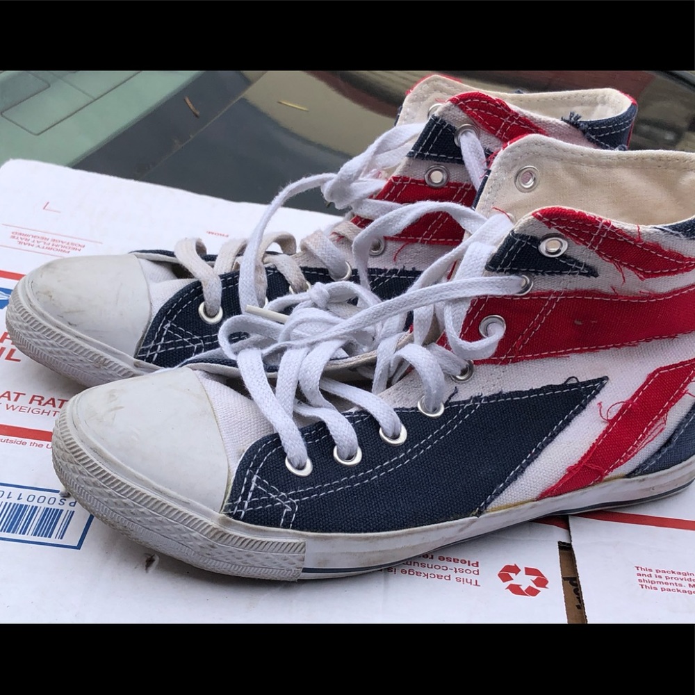 Delias Women’s High Top Bristish Flag Canvas Shoes